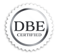 dbe white logo