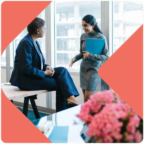 Threadline case study cover image - two women stand in an office
