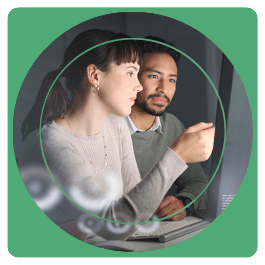 marketing and advertising with multilingual connections icon with green circle